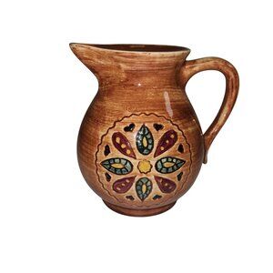 Handcrafted Pennsbury Pottery Pitcher With Floral Design HG11